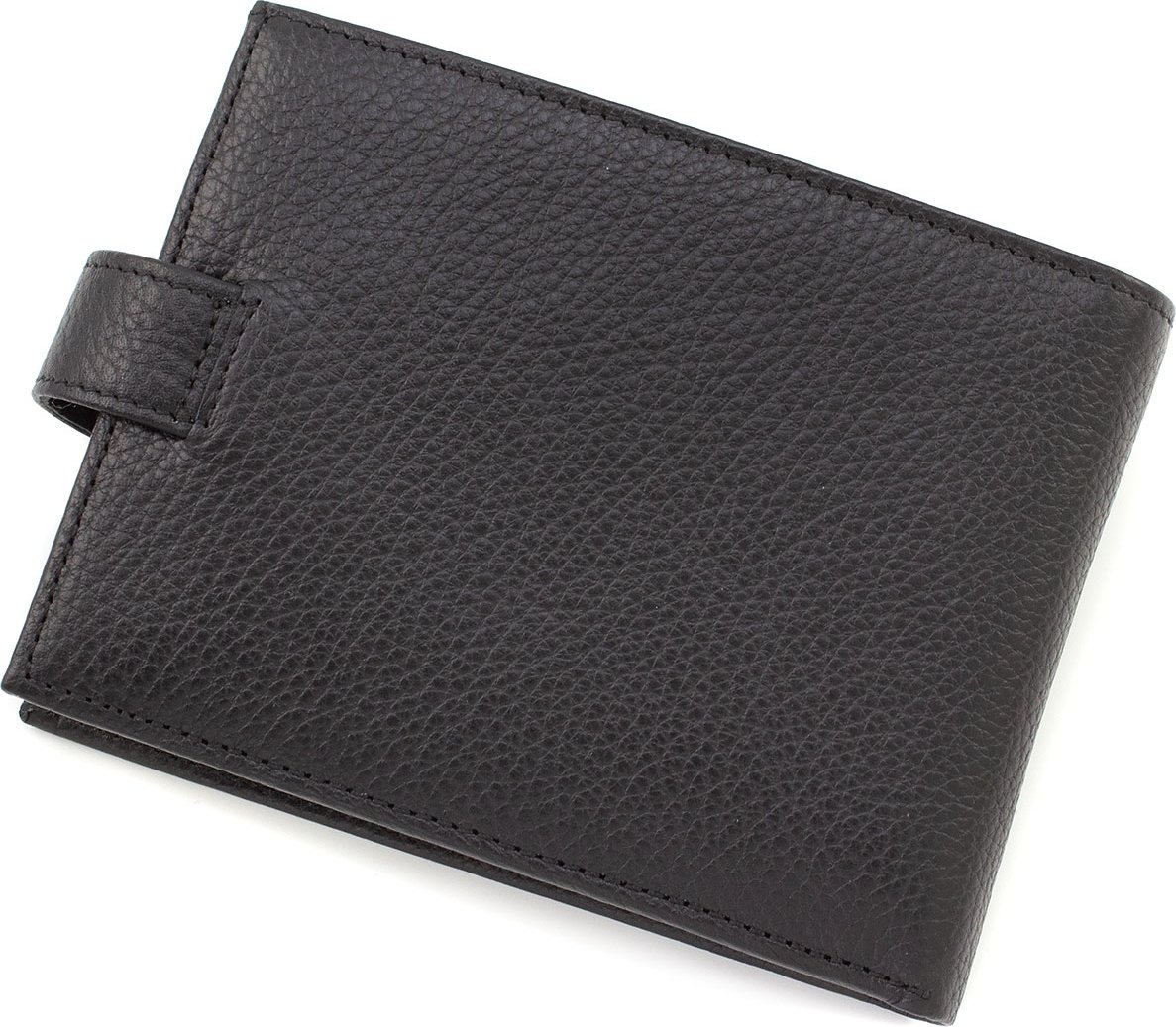 Мужской кошелек среднего размера из натуральной кожи черного цвета KARYA (21040)