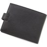 Чоловічий гаманець середнього розміру із натуральної шкіри чорного кольору KARYA (21040) - 3
