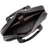 Кожаная плотная сумка для ноутбука в черном цвете Tiding Bag (21512) - 6