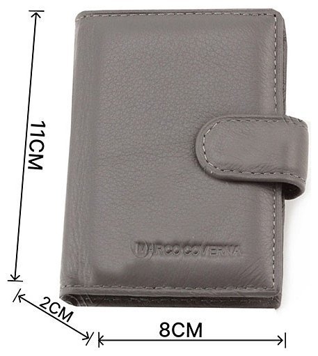 Візитниця шкіряна сірого кольору на кнопці Marco Coverna (17975) фото №3 Візитниця шкіряна сірого кольору на кнопці Marco Coverna (17975) modnotak фото №3