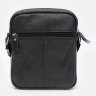 Мужская черная сумка маленького размера из натуральной кожи на плечо Keizer (21347) - 4