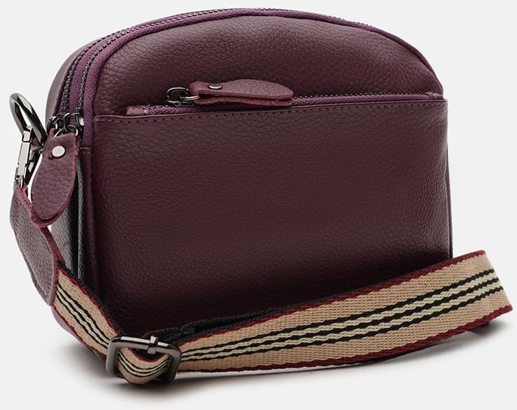 Женская фиолетовая сумка-кроссбоди из натуральной кожи флотар Keizer (56066)