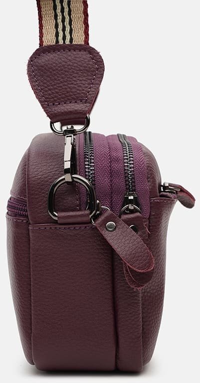 Жіноча фіолетова сумка-кроссбоді з натуральної шкіри флотар Keizer (56066)
