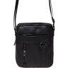 Черная мужская сумка из зернистой кожи с плечевым ремнем Borsa Leather (19379) - 2