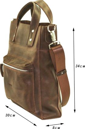 Большая мужская сумка из натуральной винтажной кожи VATTO (12107) - 2