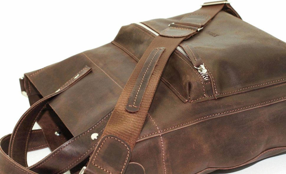 Большая мужская сумка из натуральной винтажной кожи VATTO (12107)