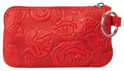 Женская кожаная ключница красного цвета с узором цветов Desisan 106766 modnotak фото №2