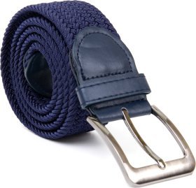 Текстильний чоловічий ремінь широкого типу в синьому кольорі Vintage (2420520)