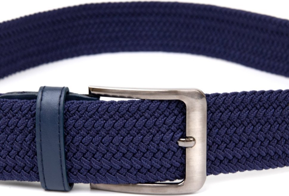 Текстильний чоловічий ремінь широкого типу в синьому кольорі Vintage (2420520)