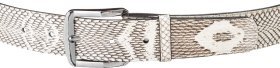 Женский ремень из натуральной кожи кобры белого цвета SNAKE LEATHER (024-18168)