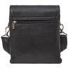 Сумка мужская из натуральной гладкой кожи с клапаном на магнитах DESISAN 107266 черная modnotak фото - 4