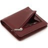 Бордовый женский кошелек из натуральной фактурной кожи на магнитах ST Leather 1767266 - 4