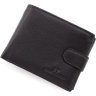 Мужское кожаное портмоне черного цвета с окошками под документы ST Leather 1767366 - 1