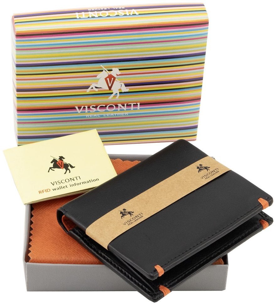 Мужское кожаное портмоне небольшого размера с монетницей Visconti Brig 77366 modnotak фото №11