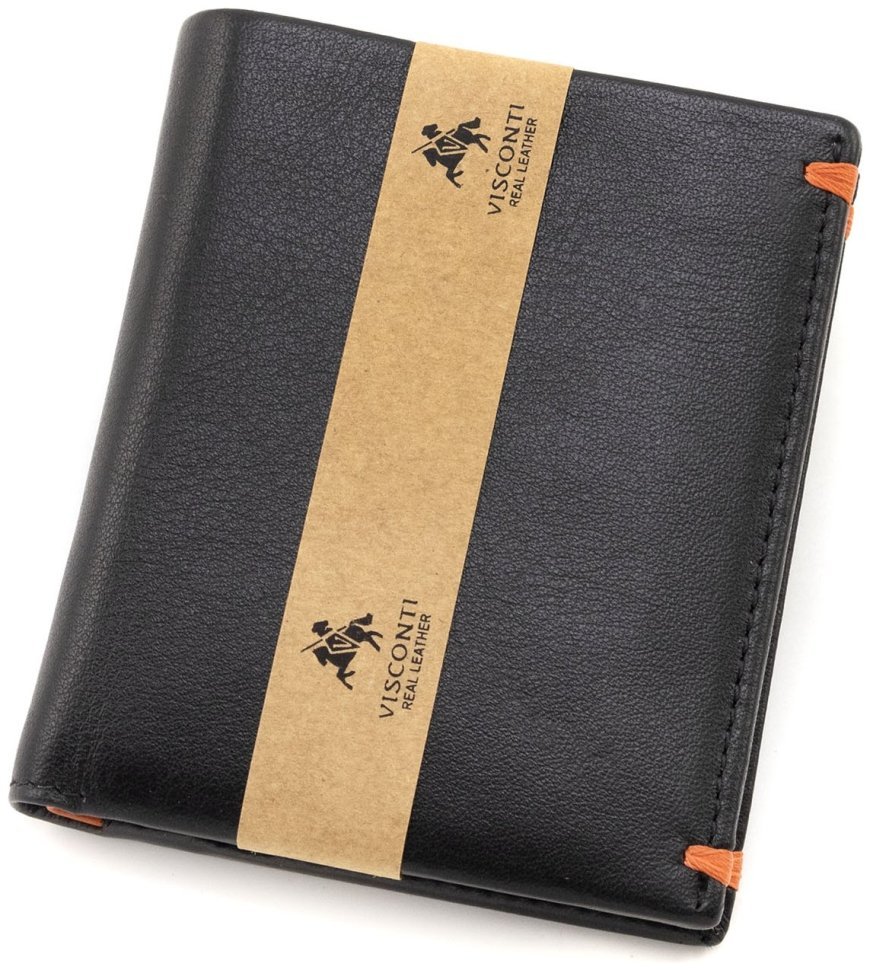 Мужское кожаное портмоне небольшого размера с монетницей Visconti Brig 77366 modnotak фото №4