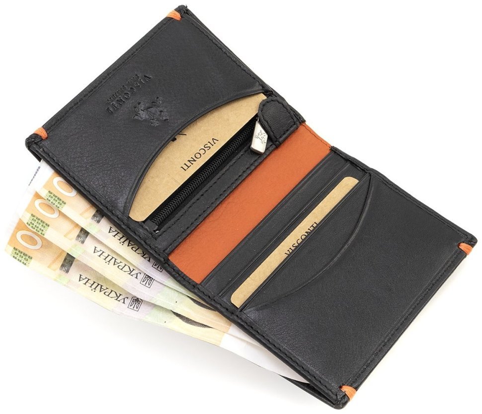 Мужское кожаное портмоне небольшого размера с монетницей Visconti Brig 77366 modnotak фото №6