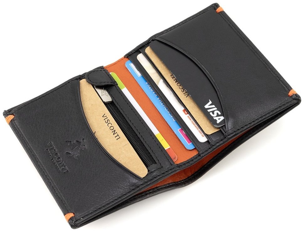 Мужское кожаное портмоне небольшого размера с монетницей Visconti Brig 77366 modnotak фото №7