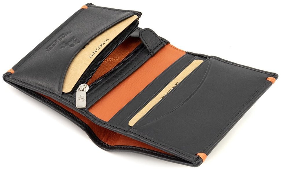 Мужское кожаное портмоне небольшого размера с монетницей Visconti Brig 77366 modnotak фото №8