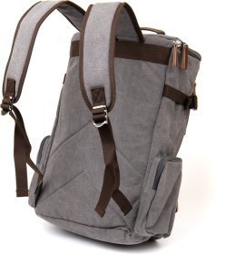 Текстильний дорожній рюкзак з сірого текстилю з ручками Vintage (20662)