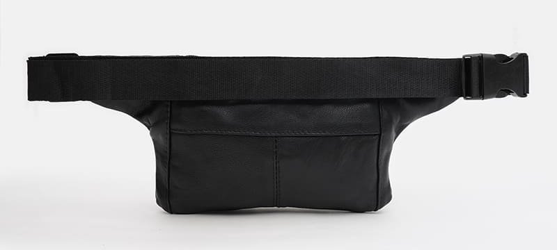 Чоловіча шкіряна сумка на пояс чорного кольору Keizer (22078)