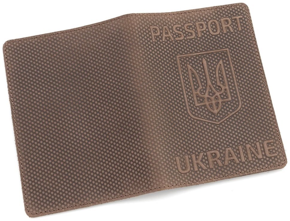 Обложка коричневая кожаная на паспорт с тиснением эффектом точек Passport Ukraine 97766 фото №4 Обложка коричневая кожаная на паспорт с тиснением эффектом точек Passport Ukraine 97766 modnotak фото №4