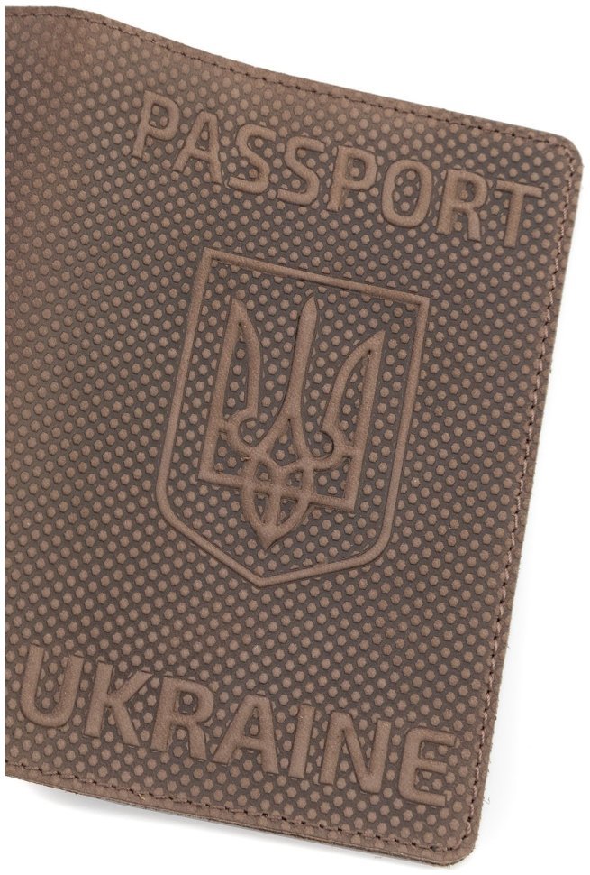 Обложка коричневая кожаная на паспорт с тиснением эффектом точек Passport Ukraine 97766 фото №5 Обложка коричневая кожаная на паспорт с тиснением эффектом точек Passport Ukraine 97766 modnotak фото №5