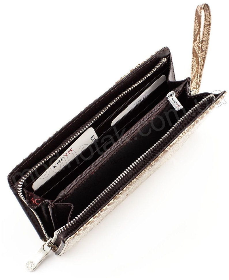Жіночий шкіряний гаманець-клатч на блискавки KARYA (1136-011)