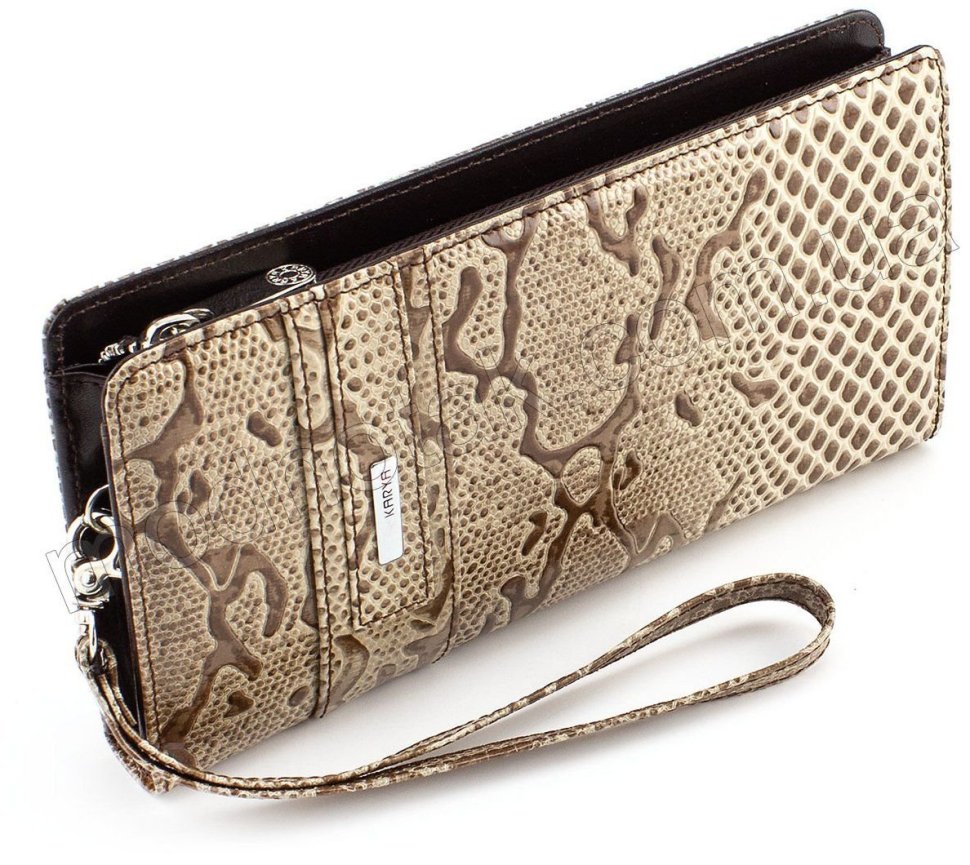 Жіночий шкіряний гаманець-клатч на блискавки KARYA (1136-011)