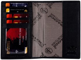 Кожаная обложка для паспорта старого образца с отделением для карточек Hammonds Flycatcher PH602 черного цвета 107966