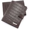 Коричневий шкіряний гаманець з блоком для документів KARYA (0914-57) - 1