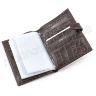 Коричневый кожаный кошелек с блоком для документов KARYA (0914-57) - 9