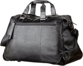 Черная дорожная сумка из натуральной кожи с ручками SHVIGEL 2411120