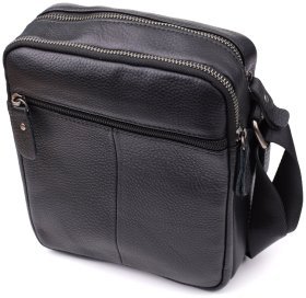 Мужская сумка через плечо из натуральной кожи черного цвета Vintage 98166