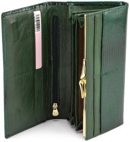 Лаковий зелений гаманець середнього розміру Marco Coverna (16621)