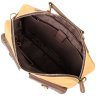 Мужской текстильный портфель коричневого цвета с кожаными вставками Vintage через плечо 108366 modnotak фото - 9