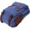 Великий чоловічий слінг-рюкзак із синього текстилю Vintage 2422169 - 3