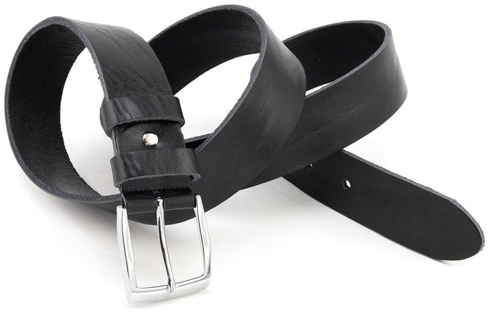 Якісний ремінь під штани або джинси з італійської шкіри з хромованою пряжкою Gherardini 40721-GH-black чорного кольору фото №5 Якісний ремінь під штани або джинси з італійської шкіри з хромованою пряжкою Gherardini 40721-GH-black чорного кольору modnotak фото №5