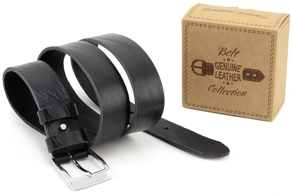 Якісний ремінь під штани або джинси з італійської шкіри з хромованою пряжкою Gherardini 40721-GH-black чорного кольору фото №7 Якісний ремінь під штани або джинси з італійської шкіри з хромованою пряжкою Gherardini 40721-GH-black чорного кольору modnotak фото №7