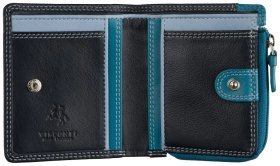 Маленький кожаный женский кошелек синего цвета Visconti RB112 Chile Blue Multi 108866