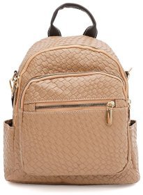 Практичный женский рюкзак из качественной экокожи Monsen 88866 Бежевый