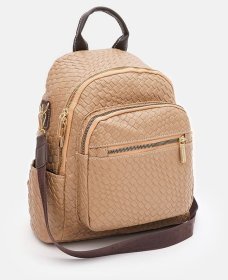 Практичный женский рюкзак из качественной экокожи Monsen 88866 Бежевый