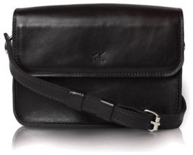 Небольшая женская сумка-кроссбоди из натуральной кожи черного цвета BlankNote Moment 79066