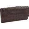 Темно-коричневий жіночий шкіряний гаманець з двома автономними відділеннями на кнопках Tony Bellucci (10880) - 1