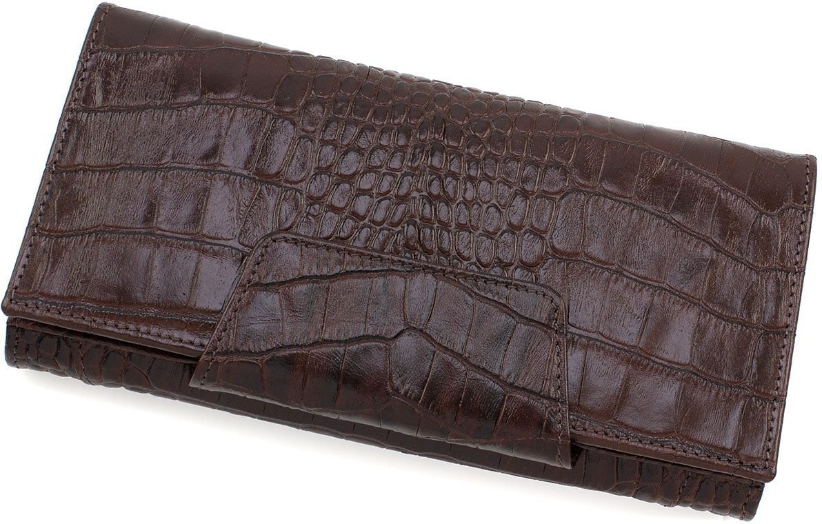 Темно-коричневий жіночий шкіряний гаманець з двома автономними відділеннями на кнопках Tony Bellucci (10880)