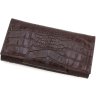 Темно-коричневий жіночий шкіряний гаманець з двома автономними відділеннями на кнопках Tony Bellucci (10880) - 4