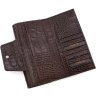 Темно-коричневий жіночий шкіряний гаманець з двома автономними відділеннями на кнопках Tony Bellucci (10880) - 5