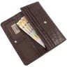 Темно-коричневий жіночий шкіряний гаманець з двома автономними відділеннями на кнопках Tony Bellucci (10880) - 6