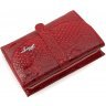 Красный женский кошелек из высококачественной кожи с эффектным тиснением KARYA (19545) - 3