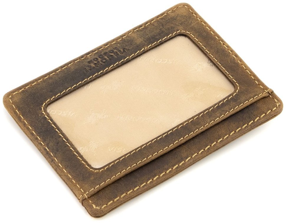 Коричневый картхолдер из винтажной кожи с RFID-защитой Visconti Stealth 69166 фото №5 Коричневый картхолдер из винтажной кожи с RFID-защитой Visconti Stealth 69166 modnotak фото №5