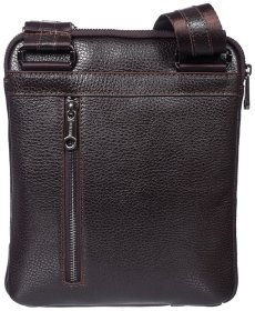 Повсякденна чоловіча сумка через плече із натуральної шкіри коричневого кольору DESISAN 79866